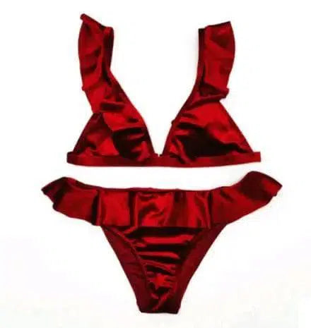 new bikini sexy swimsuit Europe and America triangle nylon-Winered-5