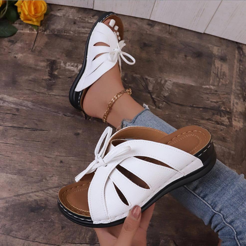 New Roman Shoes For Women Lace-up Platform Wedges Sandals-5