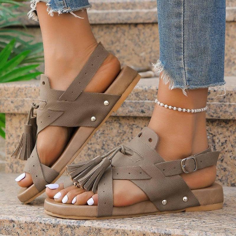 New Tassel Rivet Buckle Sandals Summer Casual Comfortable-2