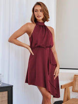 New Women's Dress Hanging Neck Tank Top Evening Dress-9