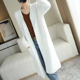 No Buckle Lazy Wind Fashion Long Cardigan Knitted Coat Women-14