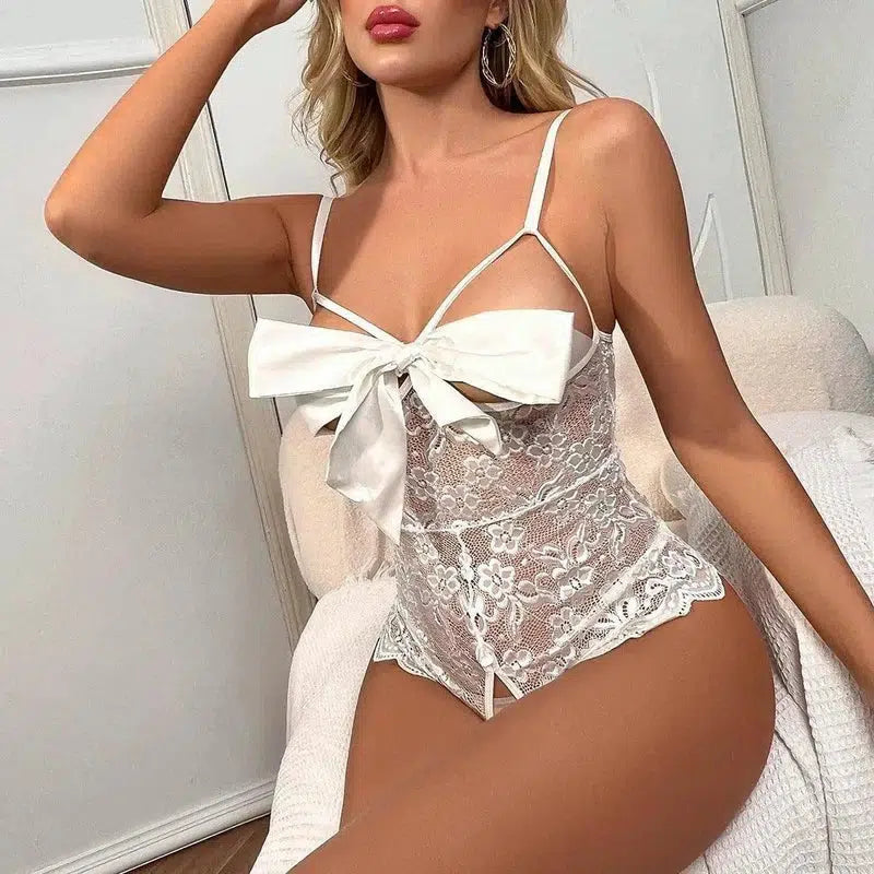 Elegant Evening Bodysuit for Any Occasion-White-5