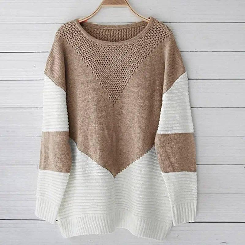 Paneled sweater sweater loose-9