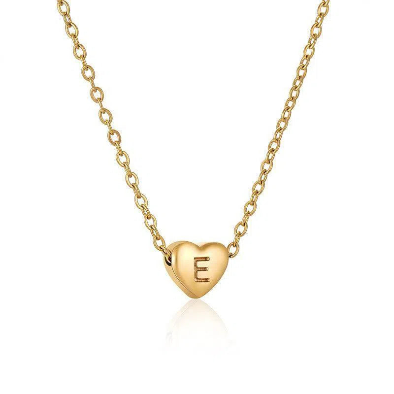 Ins Style Love Letter Necklace Women Stainless Steel Heart-shaped Niche Clavicle Chain Fashion Necklace-14