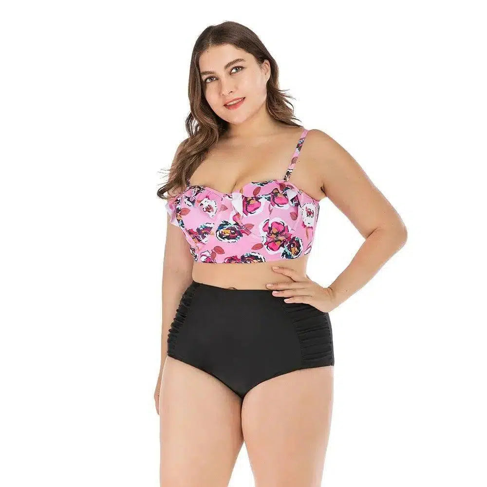 Plus Size High Waist Bikini Swimsuit-2