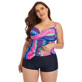 Plus-Size Tropical Tankini Swimwear Set for Women-7