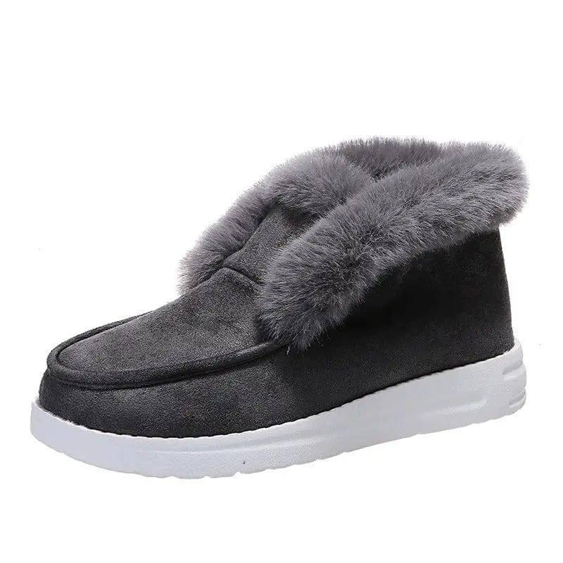 Plush Flat Bottom Thickened Large Short Snow Boots For Women-6