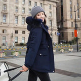 Plush Thick Coat Student Parker Down-NavyBlue-10