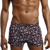 Retro floral boxer-Claret-2