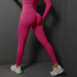 Seamless Gym Leggings Women Yoga Pants High Waist Booty-Pink-8