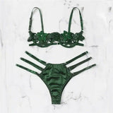 Separate temptation lingerie fun suit-Green-4