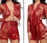 lingerie bathrobe strappy nightdress set-1