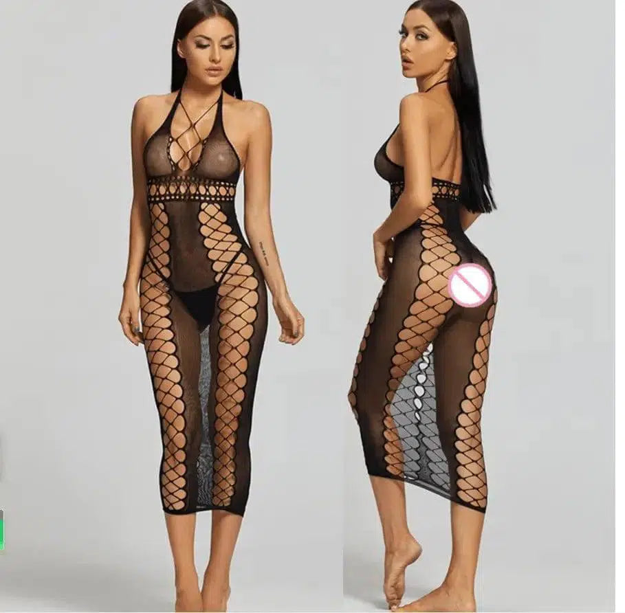 Sexy Lingerie Erotic Hot Women Bodystocking Bodysuits Crotch-Black-1