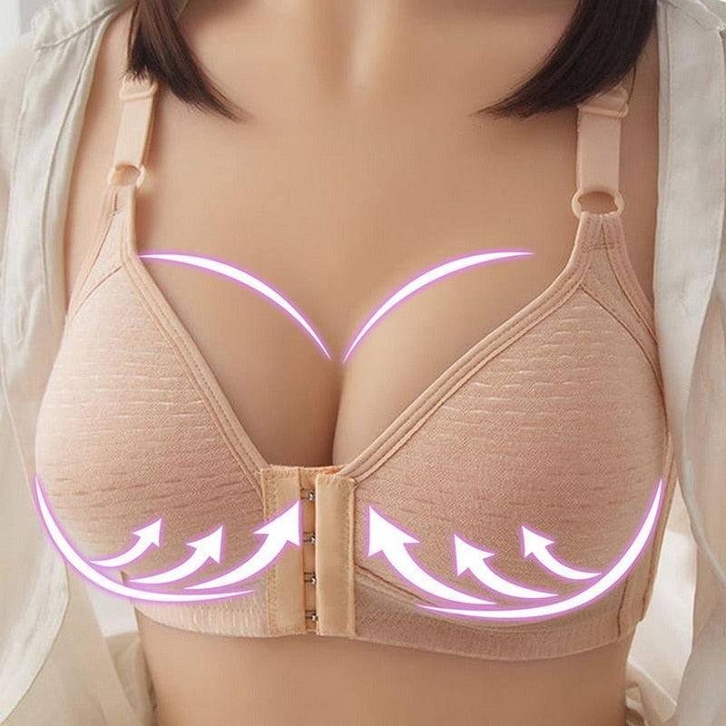 Sexy Push Up Bra Front Closure Solid Color Brassiere-front style 2-B-4