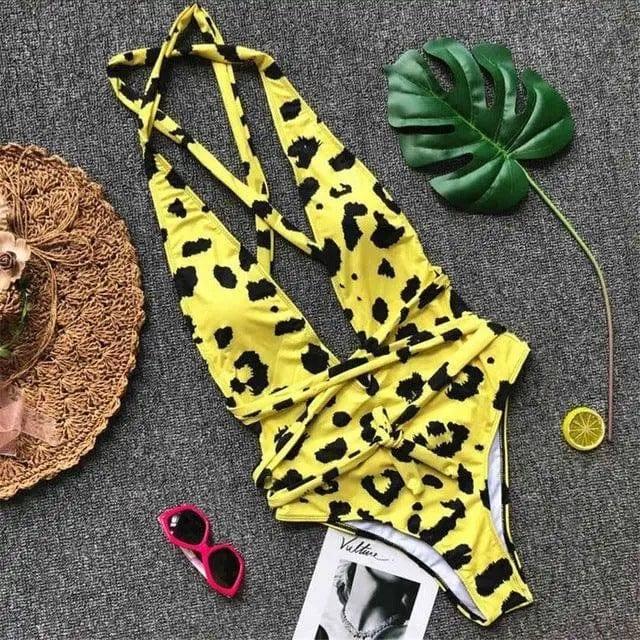 Women One-Piece Bikini Swimwear Monokini Beach Swimsuit-4style-6