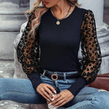 Slim-fit Color Matching Long-sleeved Top-1