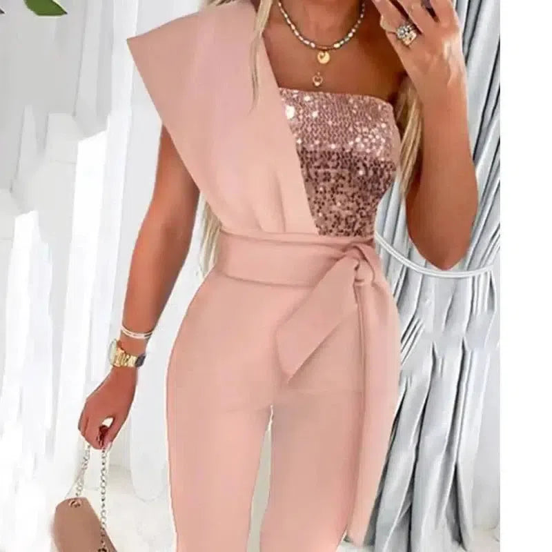 Solid Color Sleeveless Belt Decorative Slim-fitting-S-6