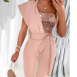 Solid Color Sleeveless Belt Decorative Slim-fitting-S-6