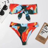 Split Popular Bikini Print Ladies Swimsuit-5