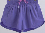 Summer Sports Shorts With Zipper Pockets Breathable Loose-Purple-14