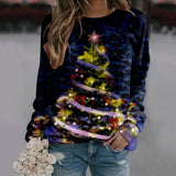 trendy Christmas Creative Printing Round Neck Long Sleeve-3