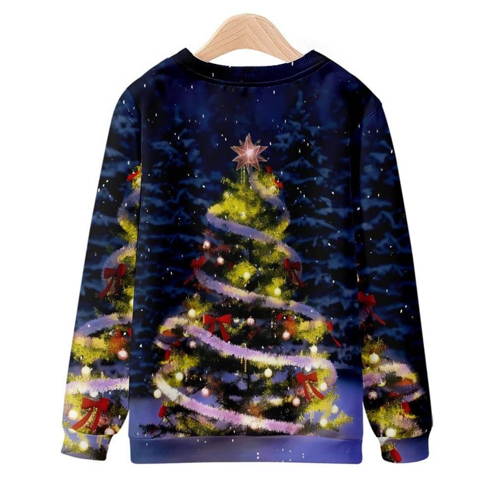 trendy Christmas Creative Printing Round Neck Long Sleeve-4