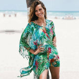 2023 Tunic for Beach Bathing suit cover ups Chiffon Beach Dress Women Beachwear Bikini cover up Saida de Praia #Q523-1