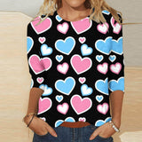 Valentine's Day Female With Hearts Printing Crew Neck-RQ4127502-7