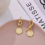 Vintage Matte Irregular Earring Creative Head Earrings-1