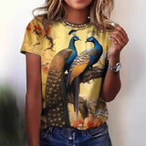 Women's All-matching Printed Round Neck Short Sleeve-4