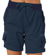 Women's Casual High Waist Cargo Shorts Navy Blue / 3XL-Navy Blue-16