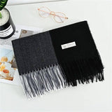 Women's Fashion Casual Cashmere Plaid Scarf-Large Plaid Black-7