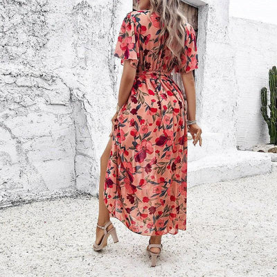 Women's Fashion Vacation Casual Printed Dress-4