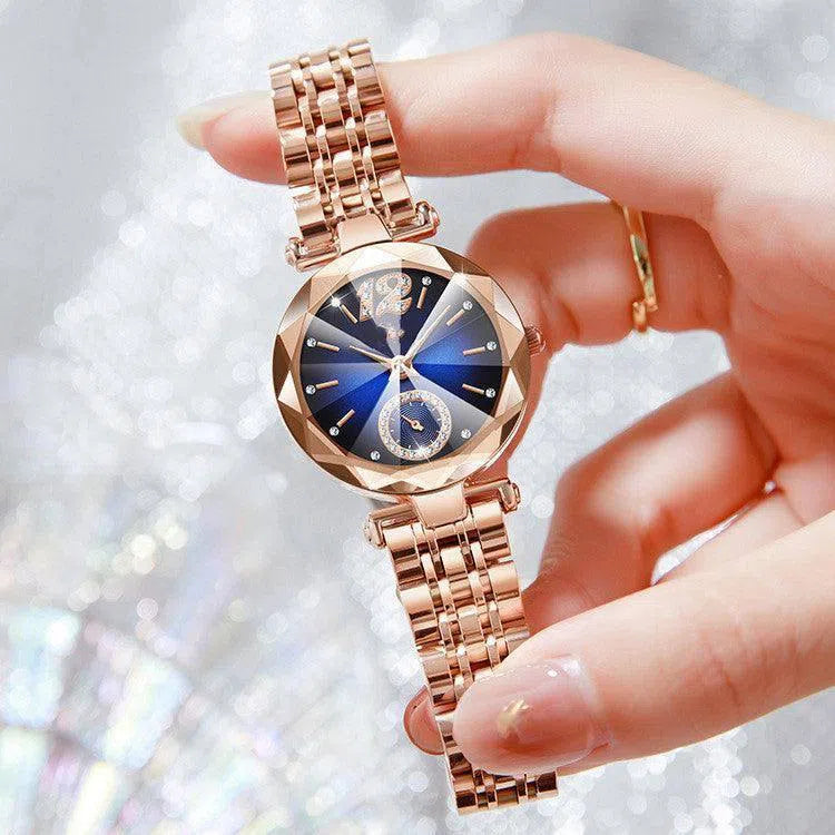 Women's Fashionable Multi-pronged Gradient Glass With Diamond Face Watch-4