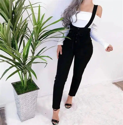 LOVEMI - Women's high waist casual jumpsuit suspenders