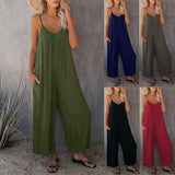 Women's Loose Sleeveless Jumpsuits Romper Jumpsuit With-1