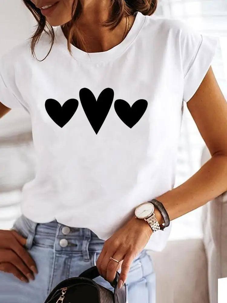 Women's Love Casual Tee-MGQ29325-1