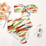 Women's Split High Waist Printed Swimsuit-Color1-1