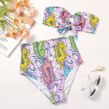 Women's Split High Waist Printed Swimsuit-Color2-4