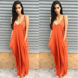 Women Summer Dress 2019 Casual Long Dresses Plus Size-Orange-17