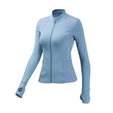 Women's Zippered Athletic Jacket-Blue-1