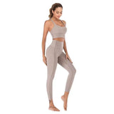 Yoga Solid Color Sports Underwear Suit Fitness Yoga Pants-6